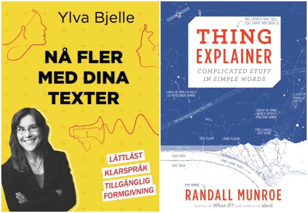 Covers of the books by Ylva Bjelle and Randall Munroe.